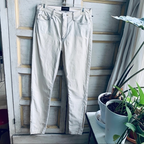 BLUE ORCHID Revolve Cream Velvet Skinny Jeans - Picture 1 of 6